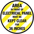 5S Supplies Electrical Panel Floor Sign 36in Diameter Non Slip Floor Sign FS-ELECCLR-36